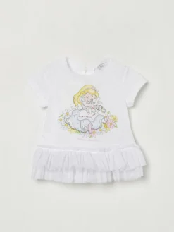 T-shirt Monnalisa in cotone con rouches