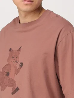 T-shirt over in cotone con maxi logo Maison Kitsuné