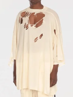 T-shirt Rick Owens Drkshdw in cotone distressed