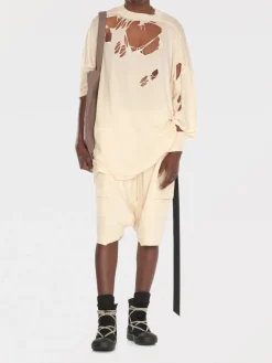 T-shirt Rick Owens Drkshdw in cotone distressed