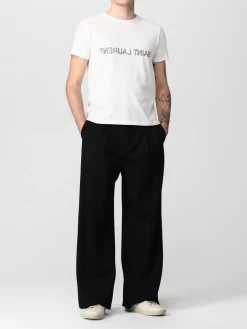 T-shirt Saint Laurent in cotone con logo rivesciato