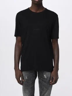 T-shirt Saint Laurent in viscosa con logo ricamato