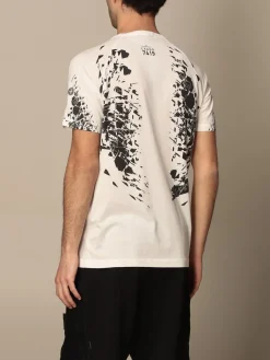 T-shirt Stone Island in cotone con stampa posteriore