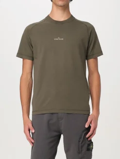 T-shirt Stone Island in cotone con stampa posteriore