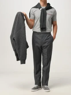 T-shirt Thom Browne in cotone con banda a righe