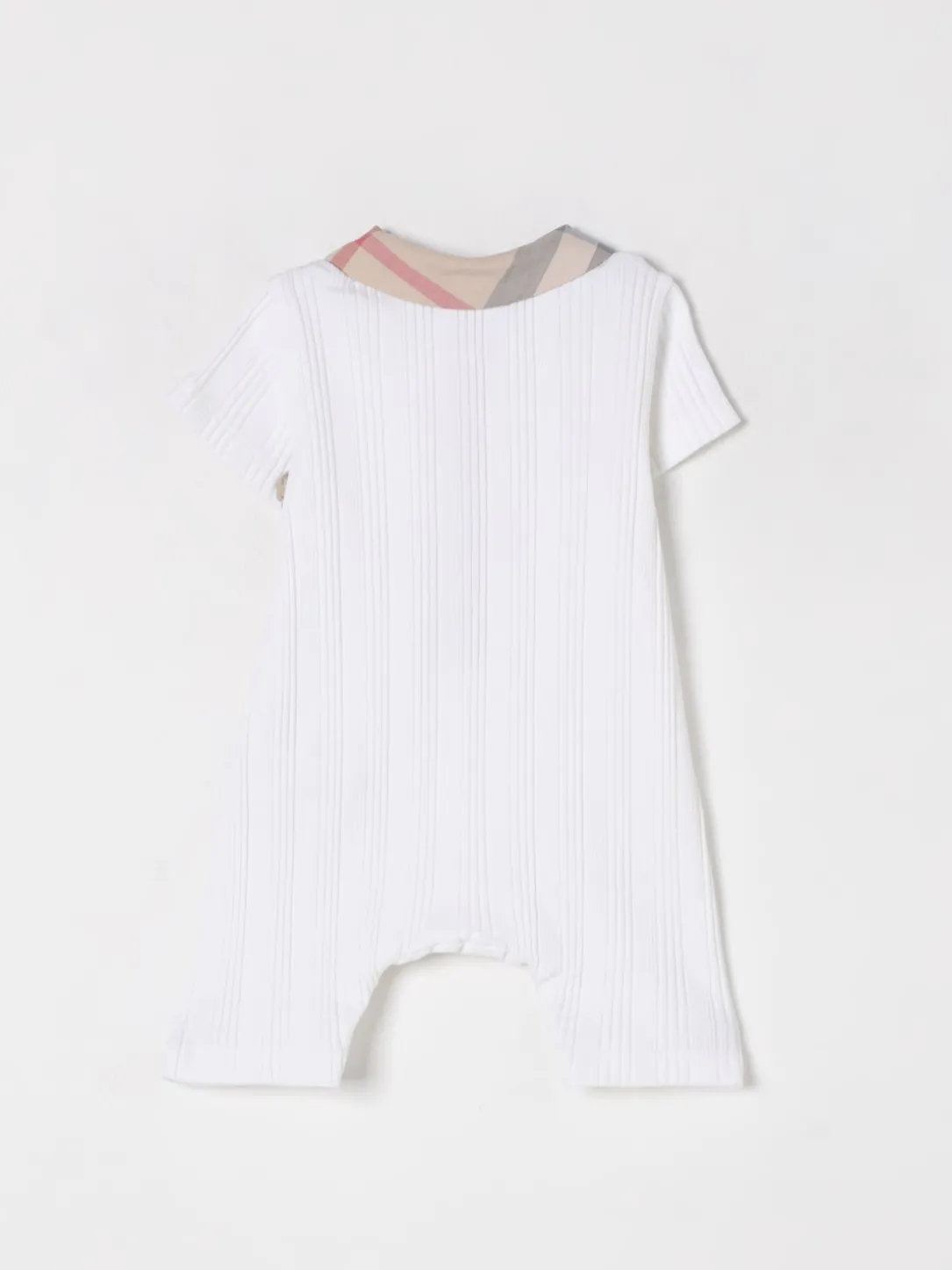 Tuta corta in cotone con dettagli vintage check Burberry