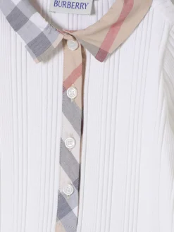 Tuta corta in cotone con dettagli vintage check Burberry