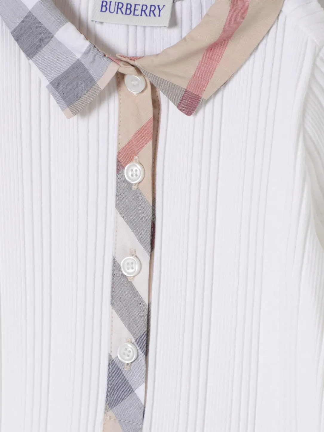 Tuta corta in cotone con dettagli vintage check Burberry