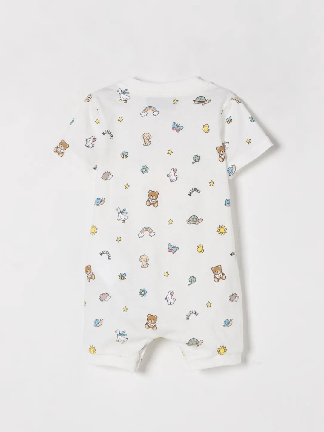 Tuta corta in cotone con stampa Teddy Moschino