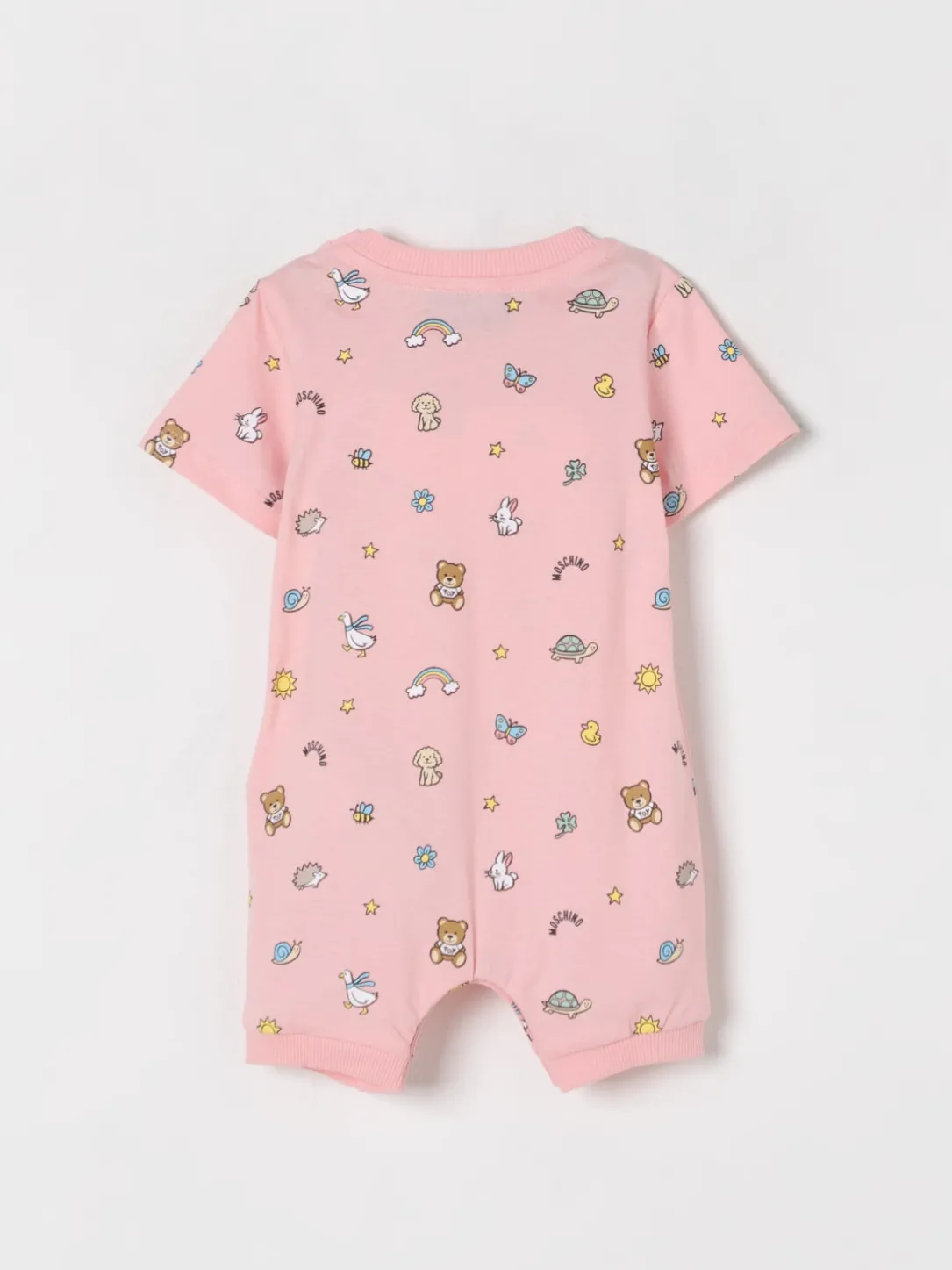 Tuta corta in cotone con stampa Teddy Moschino