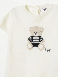 Tuta corta in cotone con Bear Il Gufo