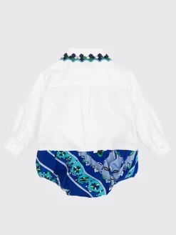 Tuta in cotone a camicia ricamata Pucci