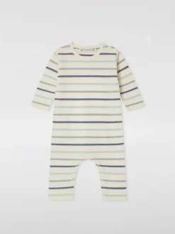 Tuta in cotone organico a righe Bonpoint