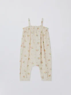 Tuta in cotone organico floreale Bonpoint