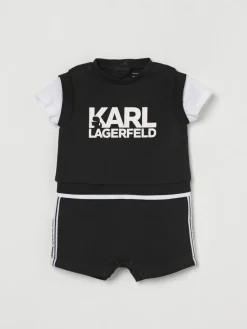 Tuta intera in cotone con logo Karl Lagerfeld Kids