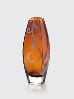 Vaso Ivv in vetro con decoro floreale