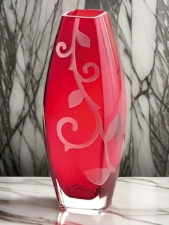 Vaso Ivv in vetro con motivo floreale