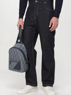 Zaino Chiodo FF Fendi in cotone spalmato e pelle