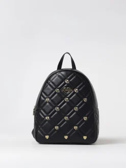 Zaino Love Moschino in pelle sintetica matelassè con borchie a cuore
