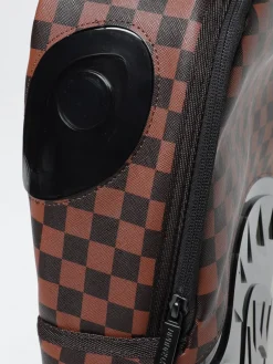 Zaino Sip Clear Sprayground in cotone spalmato saffiano con motivo check all over