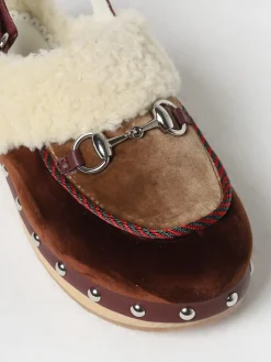 Zoccolo Gucci in velluto e lana con morsetto